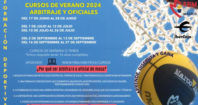 Cursos de arbitraje y oficial de mesa. Verano 2024