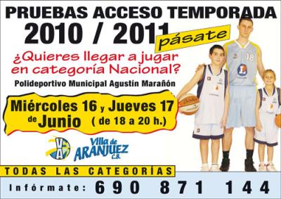 Cartel de las pruebas