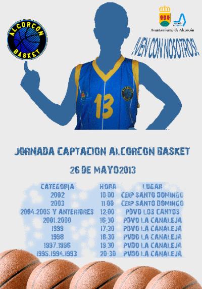 Cartel pruebas 2013 Alcorcón Basket