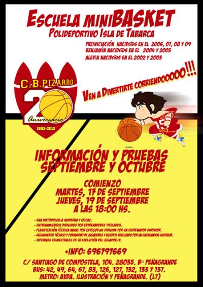 Escuela de Minibasket del C.B. Pizarro. Temporada 2013/14