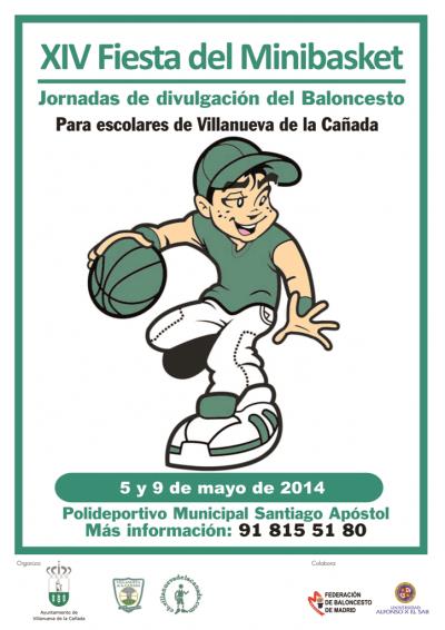 Cartel de la XIV edición de la Fiesta del Minibasket en Villanueva de la Cañada