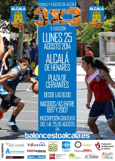 Cartel 3x3 Fiestas Alcalá de Henares 2014
