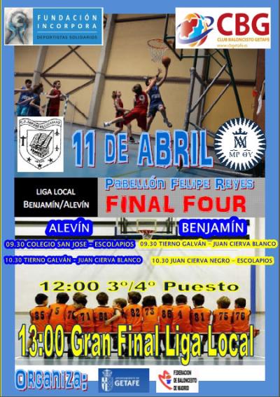 Cartel de las Finales de Alevín y Benjamín de la Liga Local de Getafe 2015