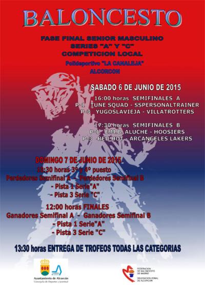 Cartel de las Finales Senior de Alcorcón 2015 - Series A y C