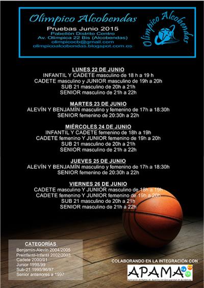 Cartel PruebasOLimpicoAlcobendas 201506