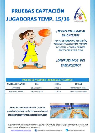 Cartel PruebasFemeninoAlcorcon 201506