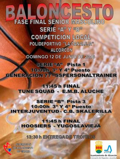 Cartel de las Finales Senior de Alcorcón 2015 - Series A y C