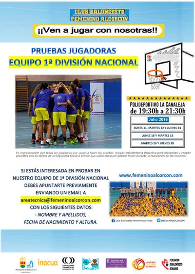 Pruebas Femenino Alcorcón Primera Nacional
