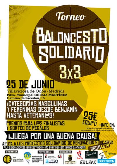 Cartel del torneo solidario de la A.B. Villaviciosa de Odón