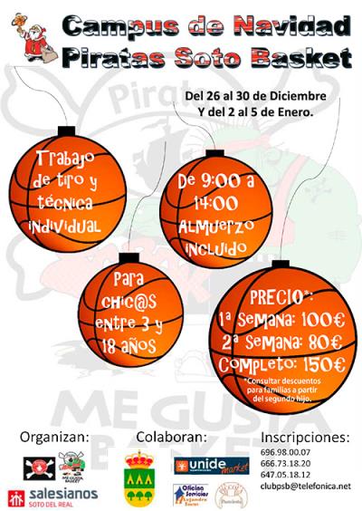 Cartel del Campus de Navidad 2016 de Piranas Soto