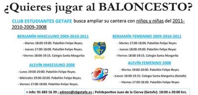 Pruebas de jugadores en el CB Getafe