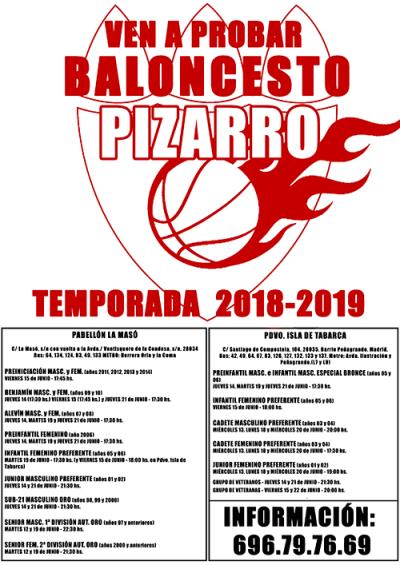 Cartel PruebasPizarro 2018