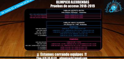 Olímpico Alcobendas convoca pruebas