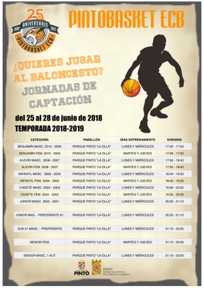 Cartel PruebasPintobasketJun18