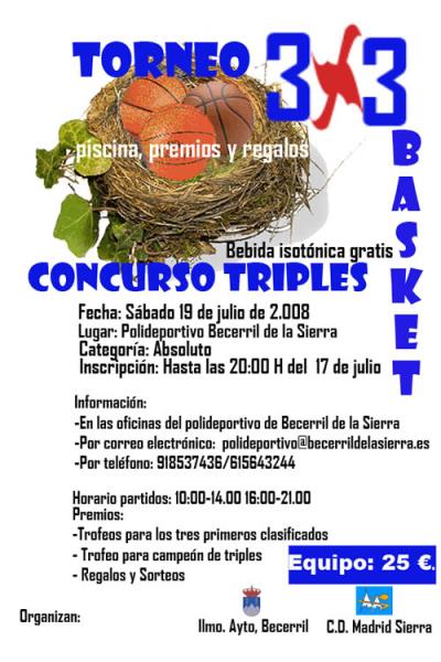 Torneo 3x3 y concurso de triples de Becerril de la Sierra