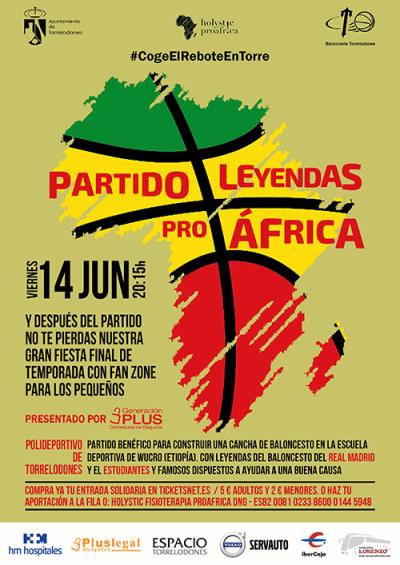 Cartel PartidoLeyendasAfricaTorreJun19gr