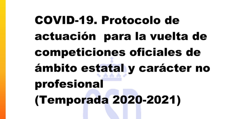 Protocolo para las competiciones nacionales no profesionales