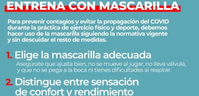 Consejos para entrenar con mascarilla